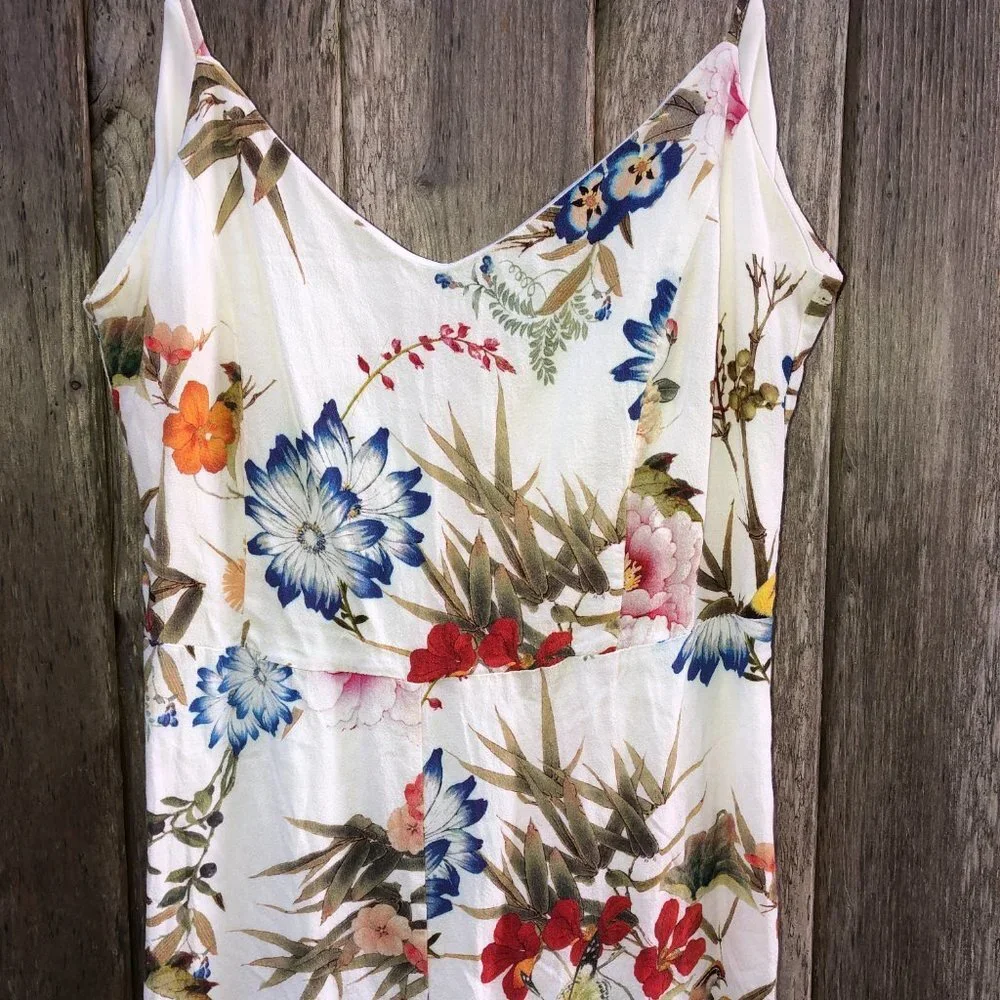 Bershka Floral Spaghetti Strap Romper Large - Picture 3 of 6